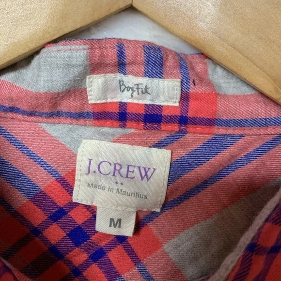 J Crew Boy Fit Plaid Flannel Shirt - Picture 4 of 7